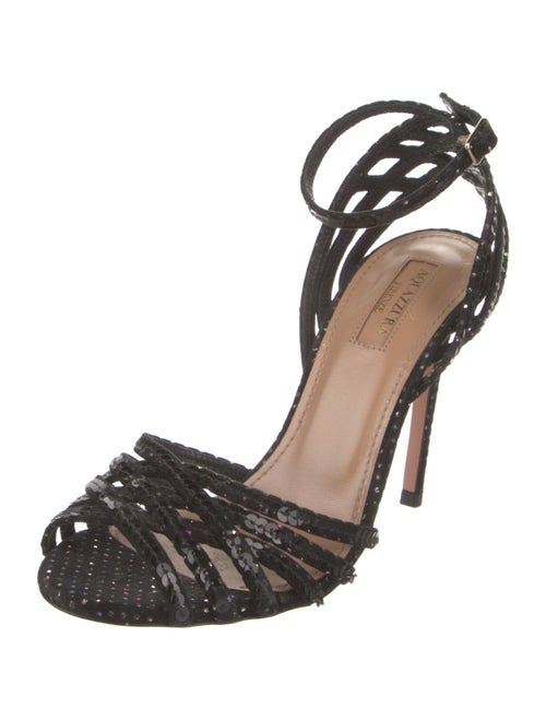 Aquazzura Suede Crystal Embellishments Sandals