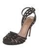 Aquazzura Suede Crystal Embellishments Sandals