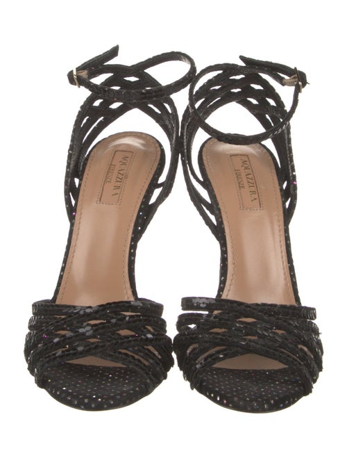 Aquazzura Suede Crystal Embellishments Sandals