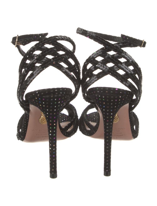 Aquazzura Suede Crystal Embellishments Sandals