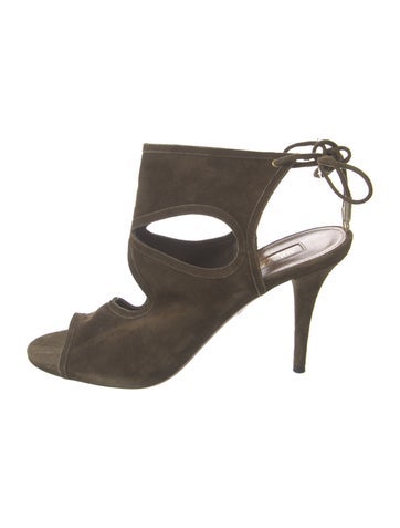 Aquazzura Sandals Suede Cutout Accent IT 38.5 | 8.5