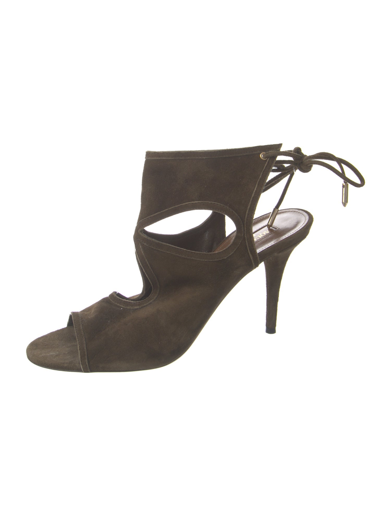 Aquazzura Suede Cutout Accent Sandals