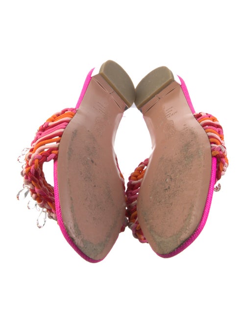 Aquazzura Striped Crystal Embellishments Slides