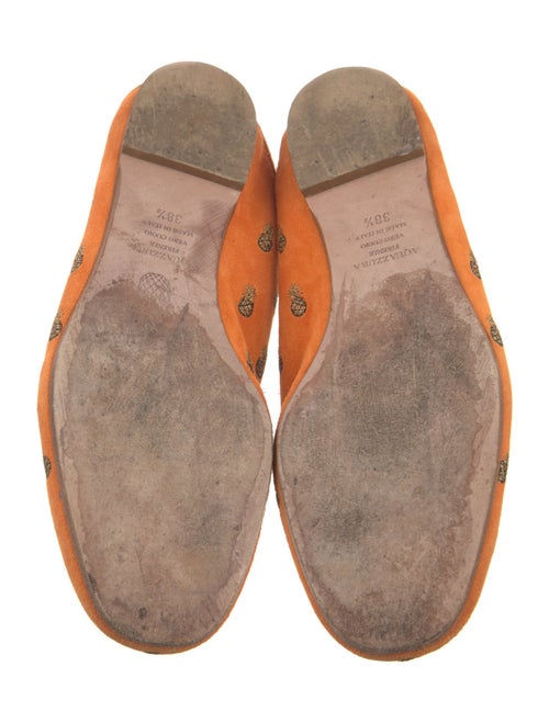 Aquazzura Suede Printed Loafers