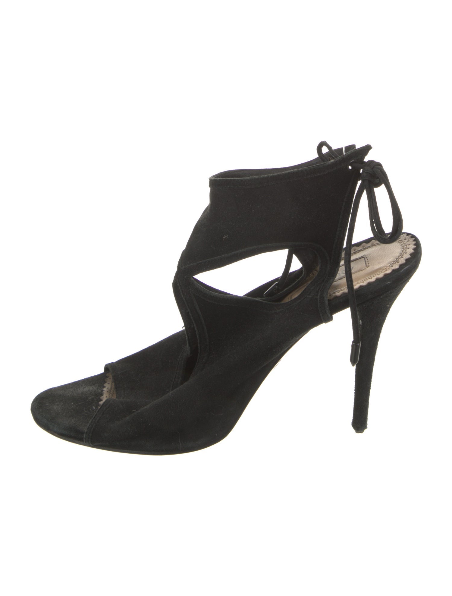 Aquazzura Suede Cutout Accent Slingback Sandals