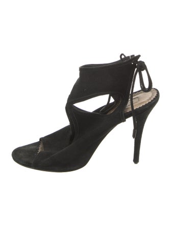 Aquazzura Suede Cutout Accent Slingback Sandals