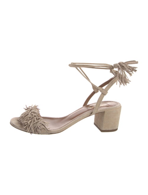 Aquazzura Suede Tassel Accents Espadrilles