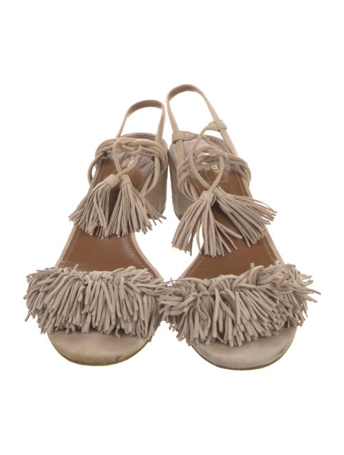 Aquazzura Suede Tassel Accents Espadrilles