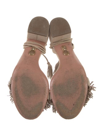 Aquazzura Suede Tassel Accents Espadrilles