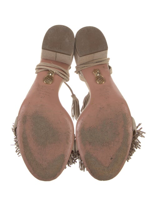 Aquazzura Suede Tassel Accents Espadrilles