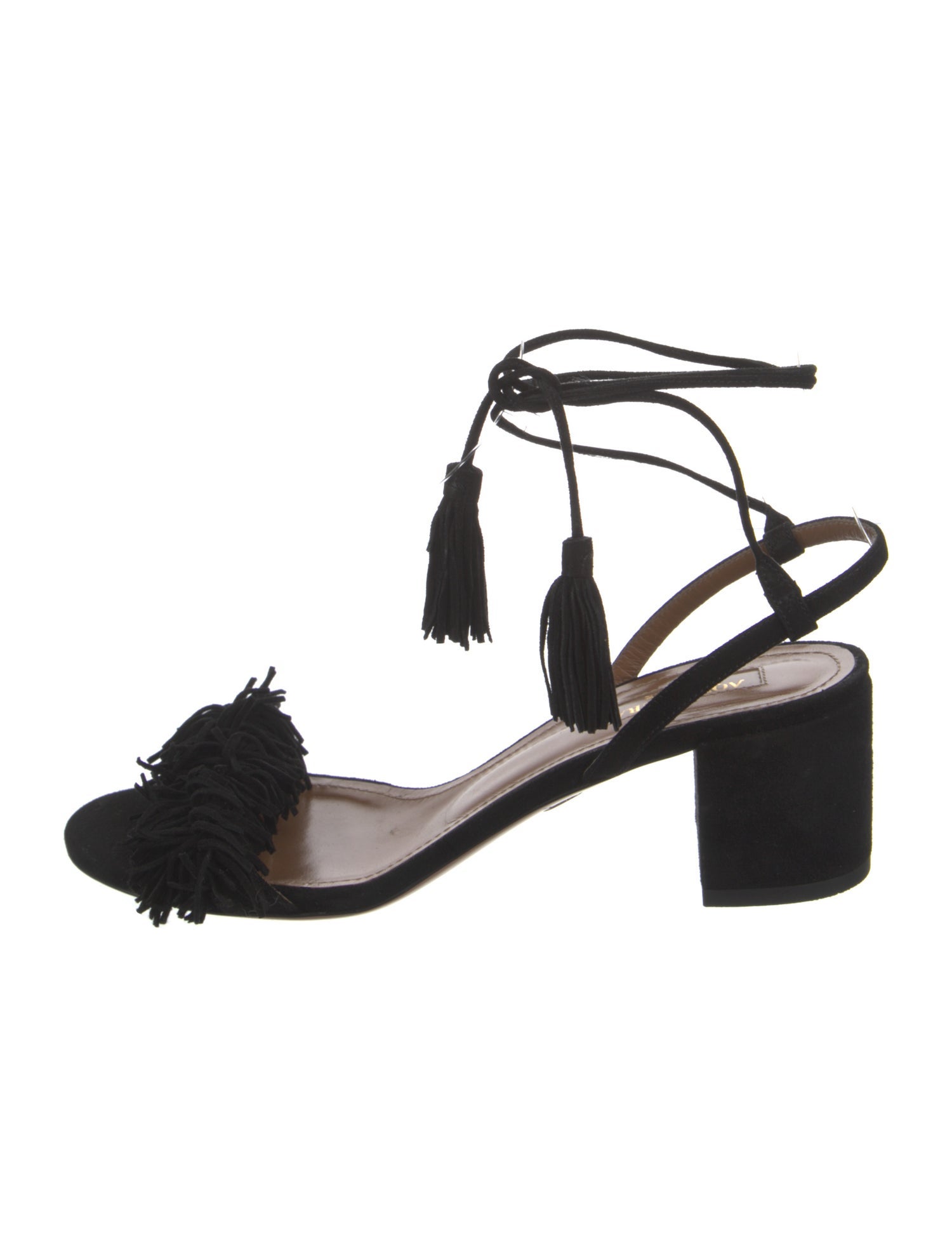 Aquazzura Suede Tassel Accents Sandals