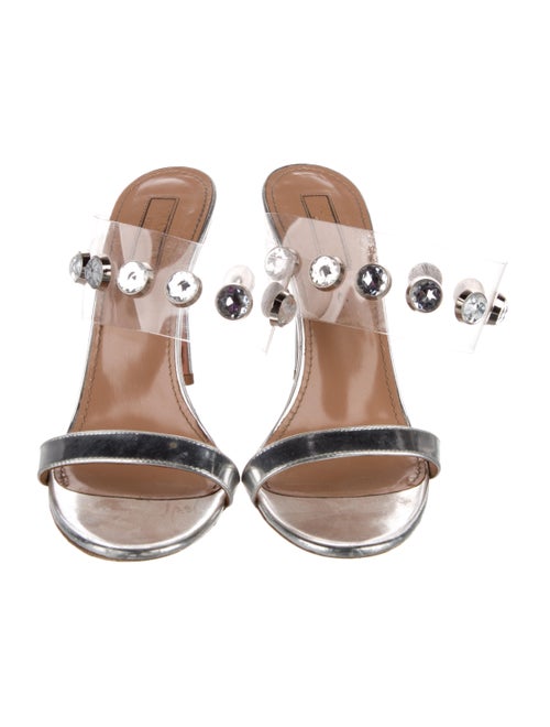 Aquazzura PVC Crystal Embellishments Slides