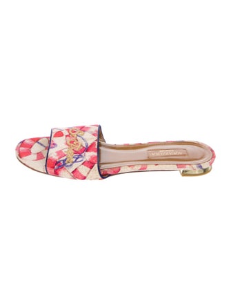 Aquazzura Canvas Printed Slides