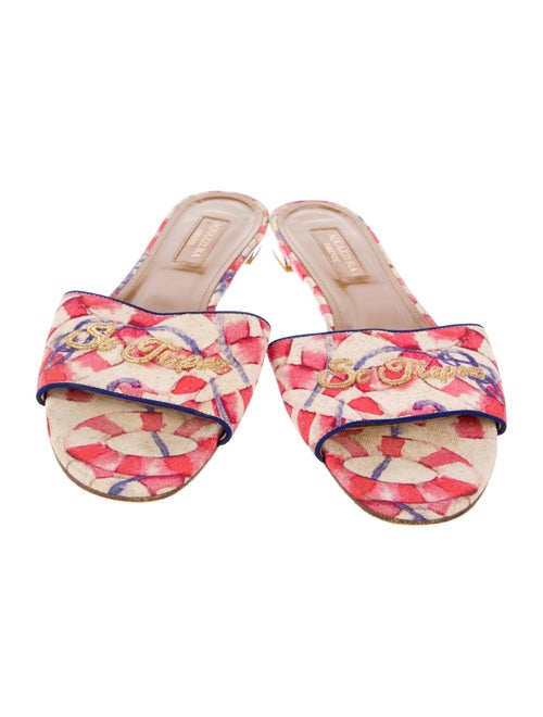 Aquazzura Canvas Printed Slides