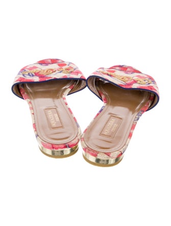 Aquazzura Canvas Printed Slides