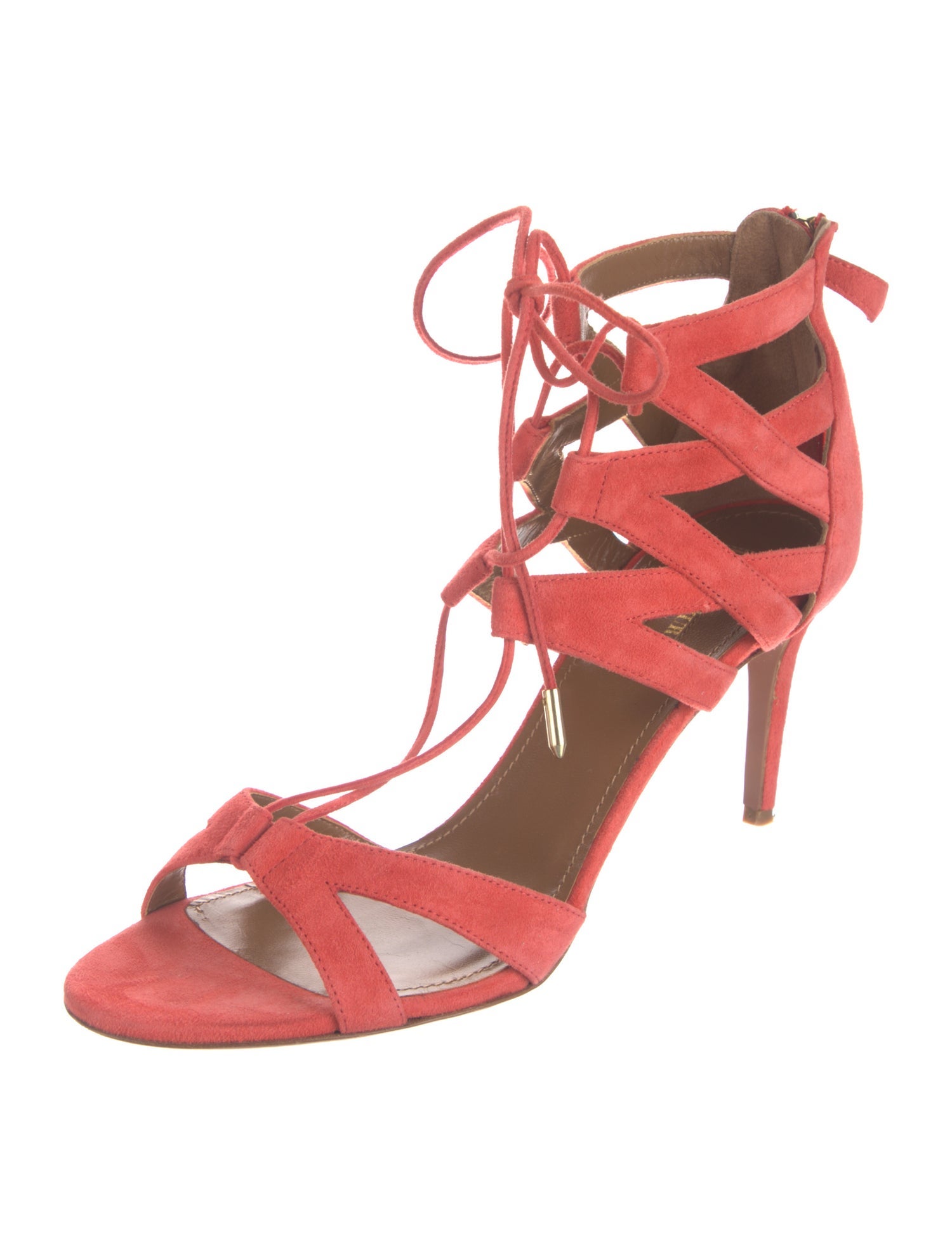 Aquazzura Suede T-Strap Pumps