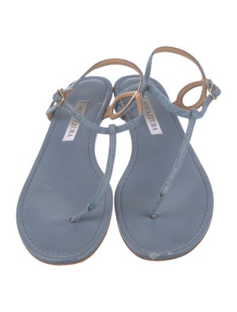 Aquazzura Leather T-Strap Sandals