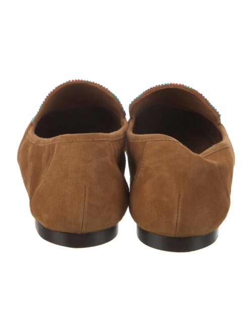 Aquazzura Suede Animal Print Loafers