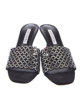 Aquazzura Suede Patterned Slides