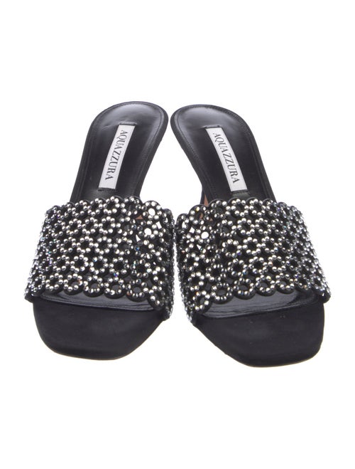 Aquazzura Suede Patterned Slides