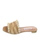 Aquazzura Straw Pom-Pom Embellishments Slides