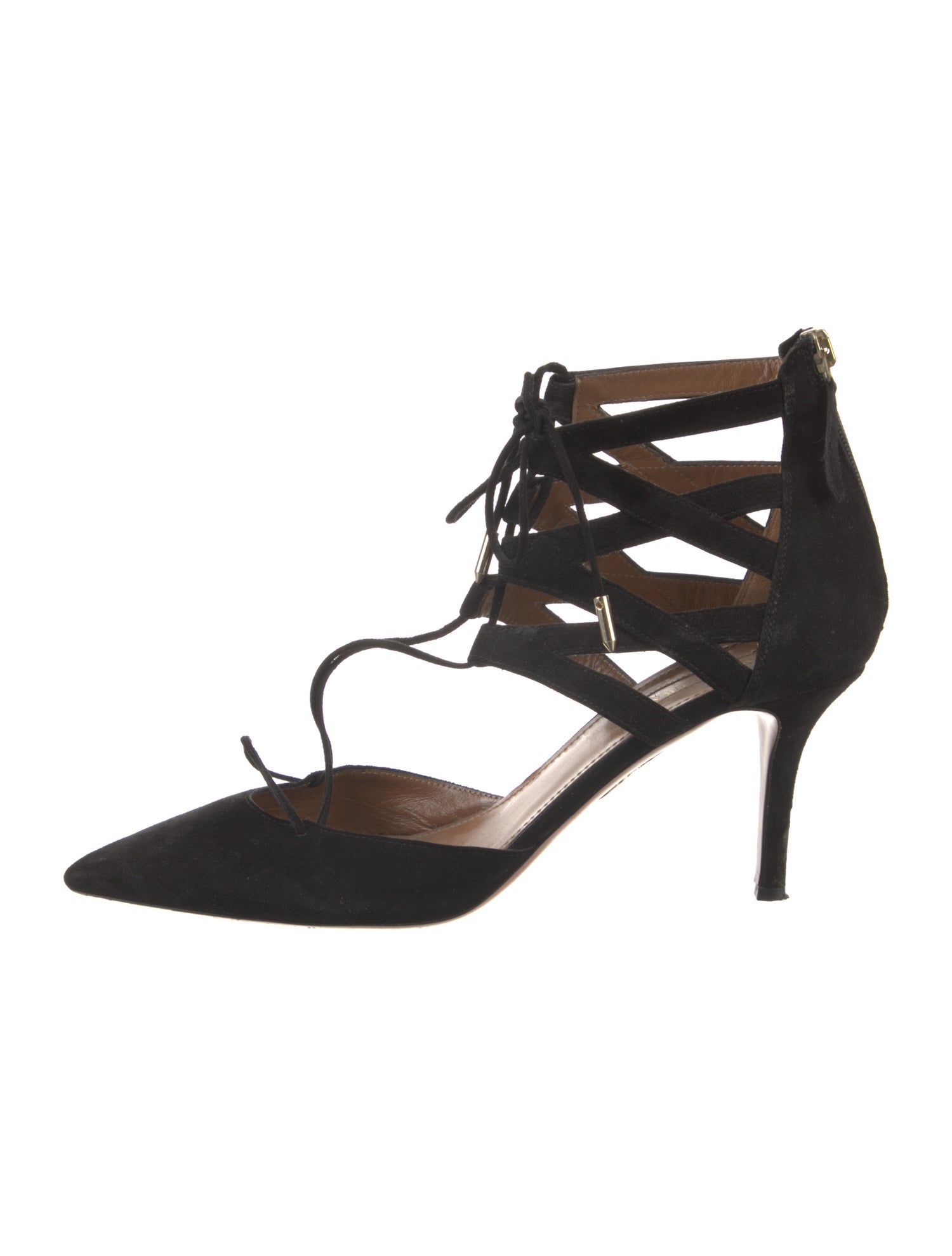 Aquazzura Suede T-Strap Pumps