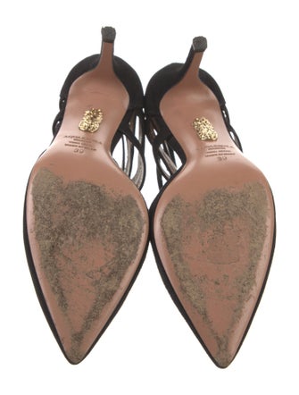 Aquazzura Suede T-Strap Pumps