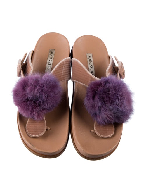 Aquazzura Rubber Colorblock Pattern Slides