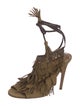 Aquazzura Suede Tassel Accents Gladiator Sandals