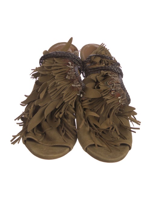 Aquazzura Suede Tassel Accents Gladiator Sandals