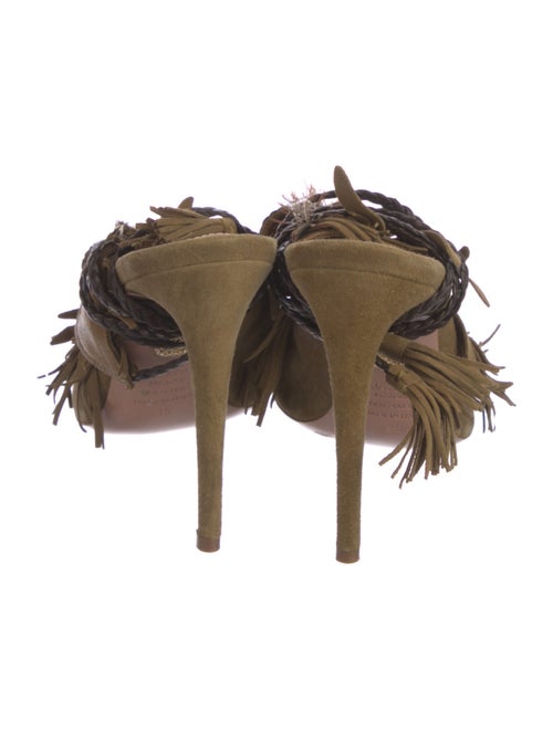 Aquazzura Suede Tassel Accents Gladiator Sandals