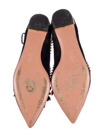 Aquazzura Velvet Crystal Embellishments Flats