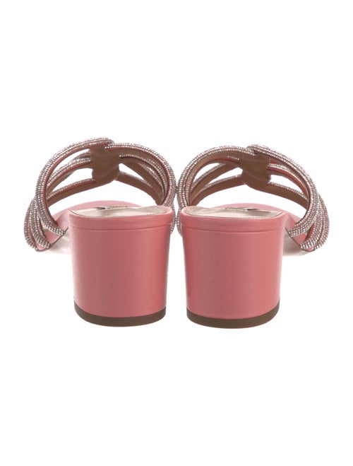 Aquazzura Leather Crystal Embellishments Slides