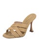 Aquazzura Raffia Leather Trim Embellishment Slides