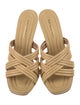 Aquazzura Raffia Leather Trim Embellishment Slides