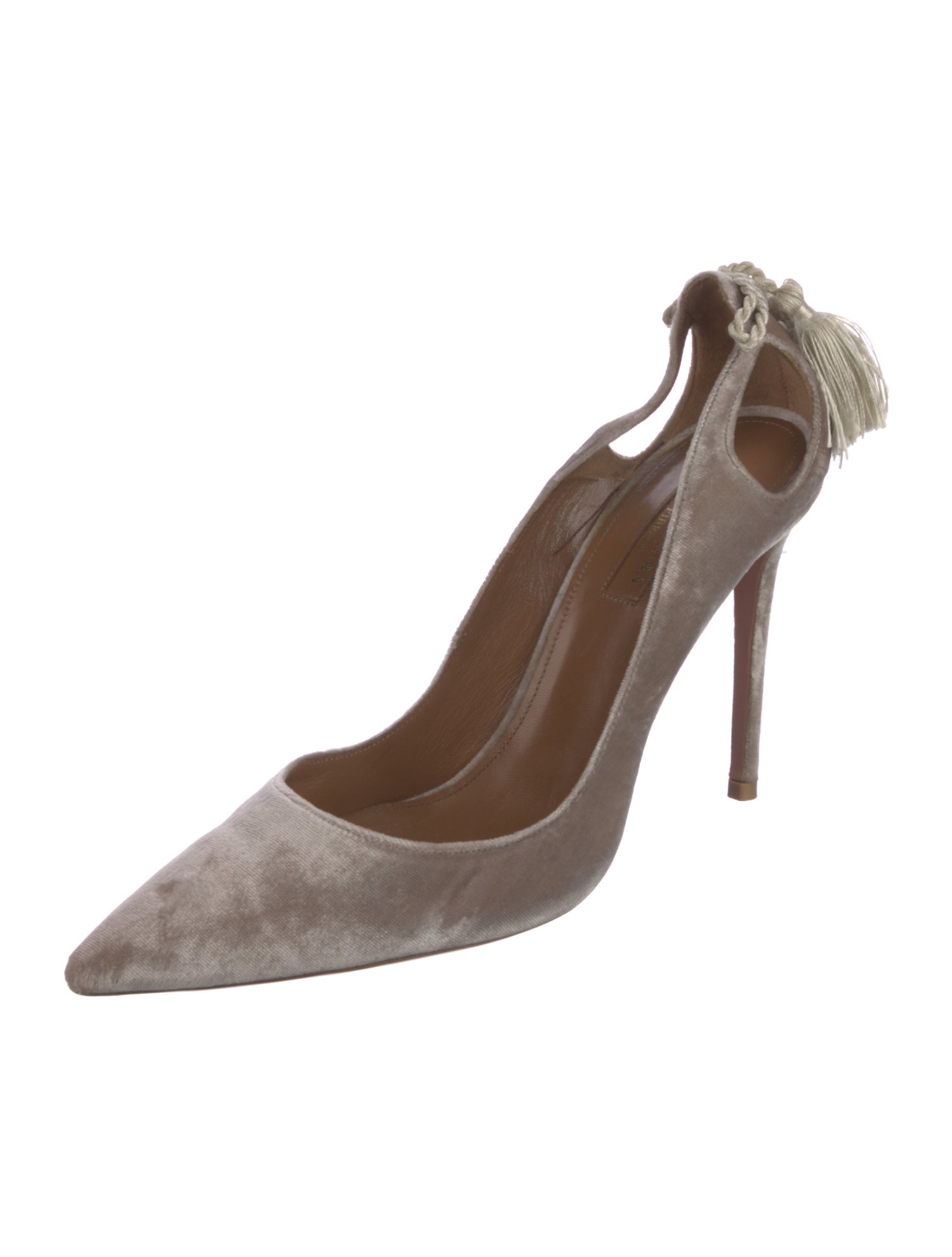 Aquazzura Velvet Animal Print Slingback Pumps