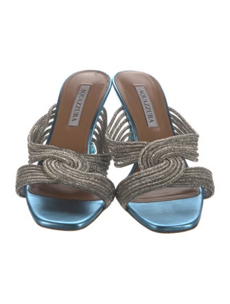Aquazzura Crystal Embellishments Slides