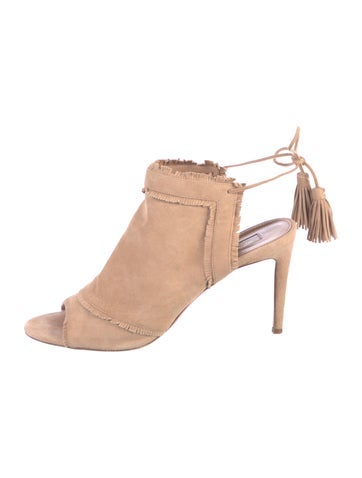 Aquazzura Sandals Suede Fringe Trim Accent 10