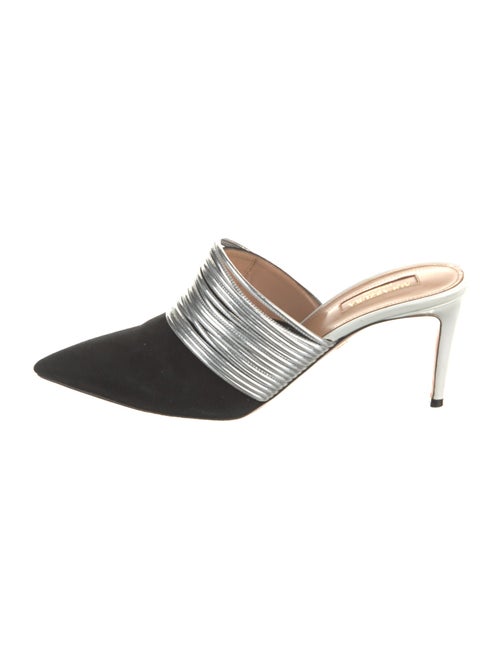 Aquazzura Suede Printed Mules