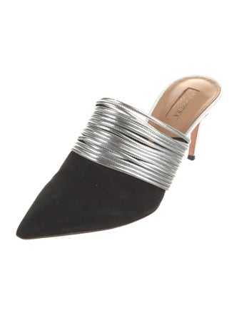 Aquazzura Suede Printed Mules