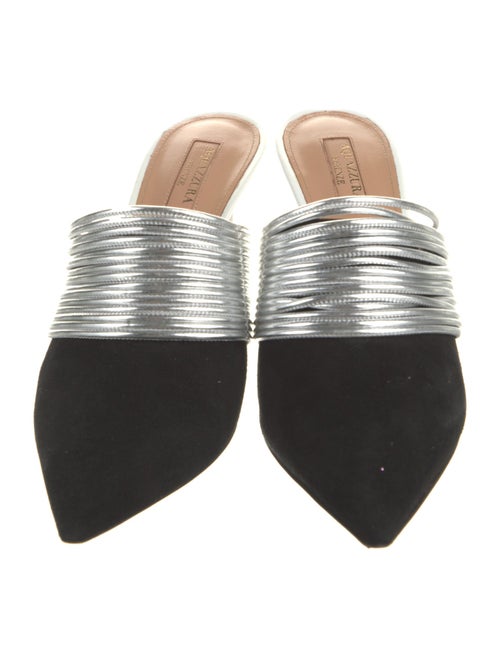 Aquazzura Suede Printed Mules