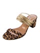 Aquazzura Suede Animal Print Slides