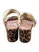 Aquazzura Suede Animal Print Slides