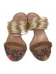 Aquazzura Leather Animal Print Slides