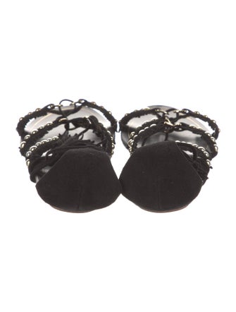 Aquazzura Suede Tassel Accents Gladiator Sandals