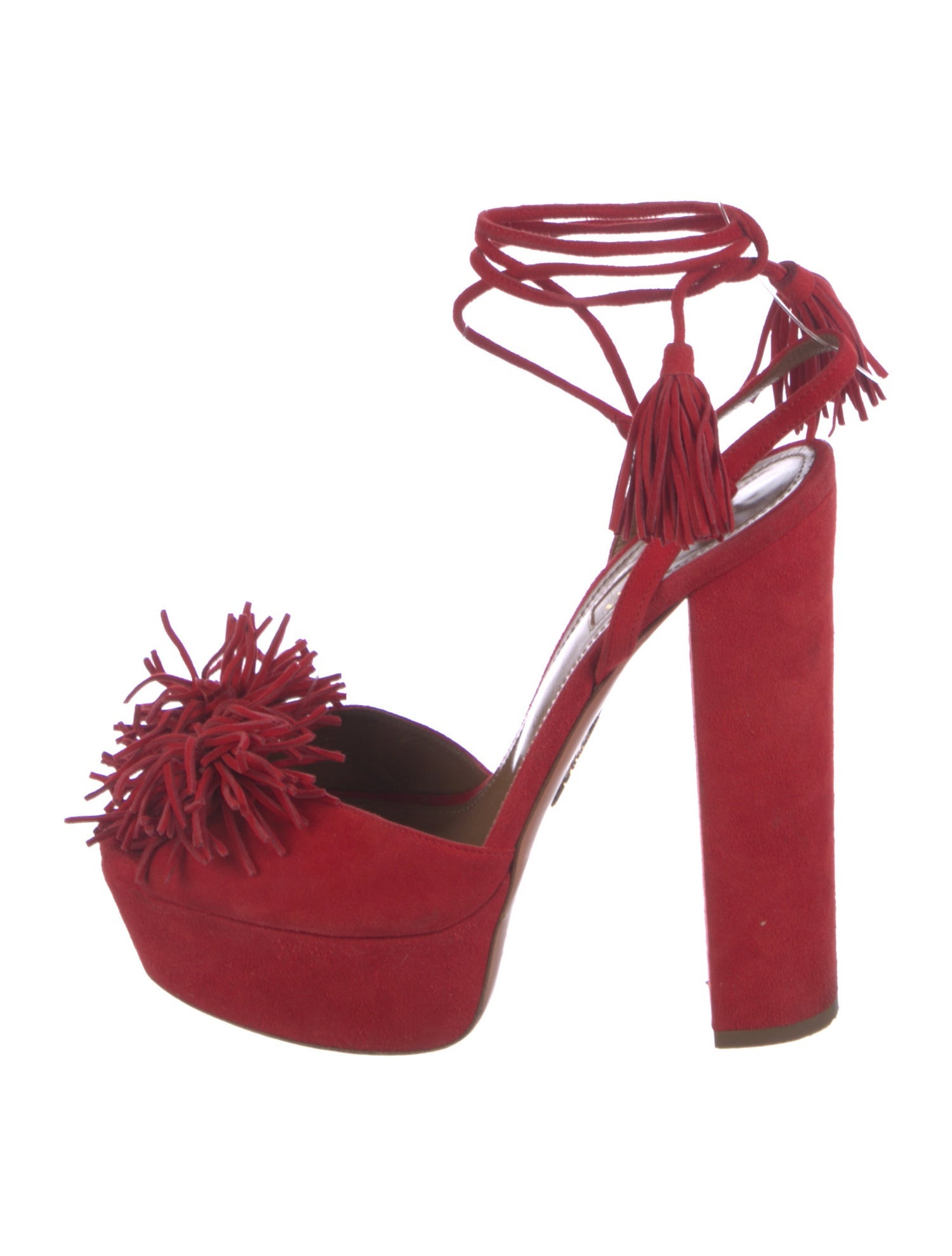 Aquazzura Suede Tassel Accents Pumps