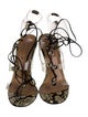 Aquazzura Embossed Leather Animal Print Gladiator Sandals