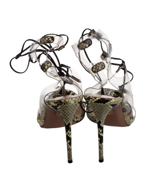 Aquazzura Embossed Leather Animal Print Gladiator Sandals