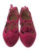 Aquazzura Suede Pom-Pom Embellishments Flats