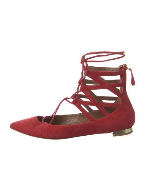 Aquazzura Suede Lasercut Accents Flats